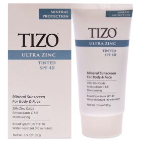 Ultra Zinc Tinted SPF 40 by Tizo for Unisex - 3.5 oz Sunscreen