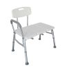 Medical Bathroom Safety Shower Tub Aluminium Alloy Bath Chair Transfer Bench with Wide Seat & Padded Handle White YF