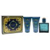 Versace Eros by Versace for Men - 3 Pc Gift Set 1.7 oz EDT Spray, 1.7 oz Comfort After Shave Balm, 1.7 oz Invigorating Shower Gel