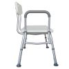 Medical Bathroom Safety Shower Tub Aluminium Alloy Bath Chair Transfer Bench with Wide Seat & Padded Handle White YF