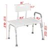 Medical Bathroom Safety Shower Tub Aluminium Alloy Bath Chair Transfer Bench with Wide Seat & Padded Handle White YF