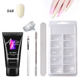 Painless Extension Gel Nail Art Without Paper Holder Quick Model Painless Crystal Gel Set (Option: 4 Color)