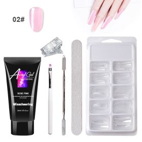 Painless Extension Gel Nail Art Without Paper Holder Quick Model Painless Crystal Gel Set (Option: 2 Color)