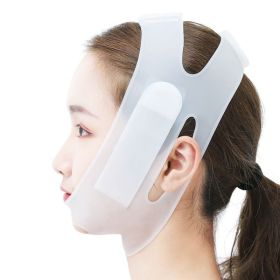 Women Chin Cheek Silicone Face Slimming Bandage Lift Up Belt V Line Face Shaper Facial Anti Wrinkle Strap Skin Care Beauty Tools (Color: White)