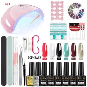 MOSKANY Professional Nail Set Nail Gel Kit With 120W/54W UV Nail Lamp And Nail Drill For All Drying Gel Nail Polish Manicure Set (Color: YH04-3)