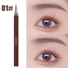 Newly 0.01MM Ultra Thin Head Liquid Eyebrow Pen Natural Waterproof Sweat-proof Eyebrow Pencil For Beginners In Makeup Cosmetic (Color: 1pc Brown)