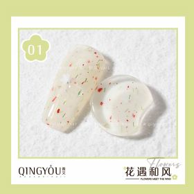 Nail Polish Flowers Petal Translucent Soft Semi Permanent Varnish Hybird UV Acry Japanese Wind Nail Art Soak Off Gel (Color: 01)