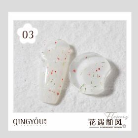 Nail Polish Flowers Petal Translucent Soft Semi Permanent Varnish Hybird UV Acry Japanese Wind Nail Art Soak Off Gel (Color: 03)