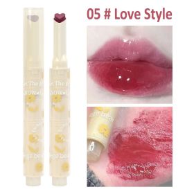 Jelly Mirror Lipstick Makeup Love Shape Waterproof Non-stick Cup Solid Lip Gloss Clear Long Lasting Moisturizing Lipstick Pen (Color: B05 Love Style)