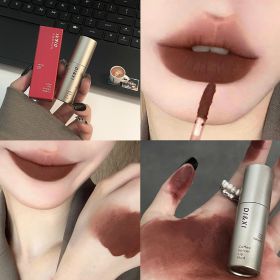 Dark Brown Matte Velvet Lip Gloss Waterproof Liquid Lipstick Nude Brown Lips Tint Mud Makeup Latte Coffee Lip Glaze Cosmetics (Color: 01)