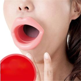 Silicone Rubber Face Slimmer Exercise Mouth Piece Muscle Anti Wrinkle Lip Trainer Mouth Massager Exerciser Mouthpiece Face Care (Color: pink)