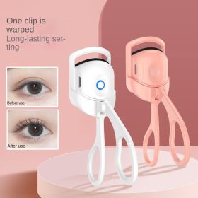 Eyelash Curler Portable Electric Heated Comb Eye Lash Long Lasting Eyelashes Curls Thermal Eyelash Curler Makeup Tools Heated Eyelash Curlers (Color: White)