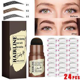 Eyebrow Stamp Stencil Kit, 24 Pc Eyebrow Shaping Stencils, Long-lasting Eyebrow Brow Definer, Perfect Make-up Reusable Kit (Color: Black+24 Cards)