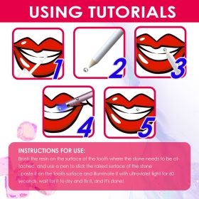 Jaysuing Tooth Gem Kit, Accessories Easy To Remove And Install Crystal Dental Drill Tooth Embellish Glitter Stick (Quantity: 1pc)