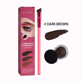 EELHOE Multi-functional Eyebrow Brush Set For Filling, Shaping, And Coloring Smooth Eyebrows Makeup Kit (Color: DARK BROWN)