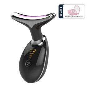 Face Massager Anti-Wrinkle Face Device 3 Modes 45°C Neck Lifting Massagers LED High Frequency Beauty Instrumen EMS Face Massage for Women (Quantity: 2, Color: Black)