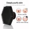 Facial Scrubbing Cleansing Brush, Silicone Face Scrubber Exfoliator, Face Wash Brush with Handle, Handheld Face Exfoliator Brush